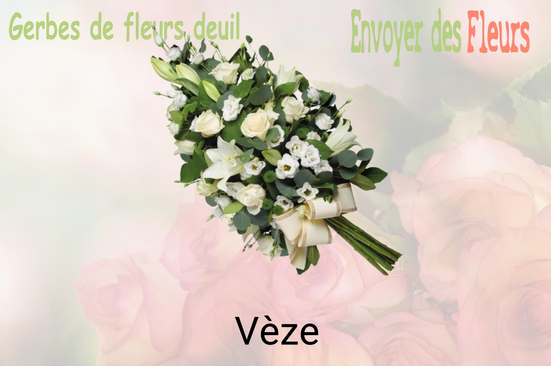 Gerbe de fleurs de deuil livrée à Vèze